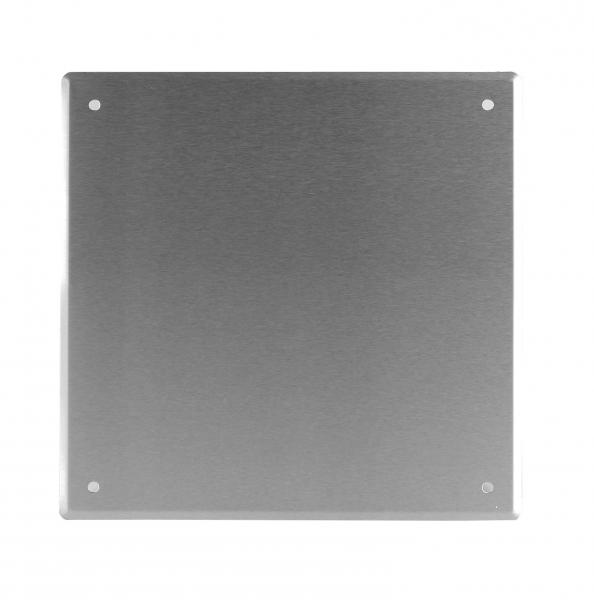 Abdeckblech Edelstahl gebürstet 200 x 200 mm mit Edelstahlschrauben und Dübel